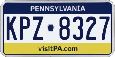 PA license plate KPZ8327