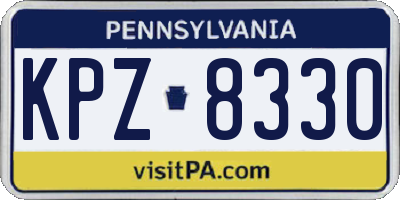 PA license plate KPZ8330