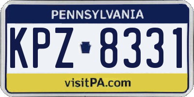 PA license plate KPZ8331