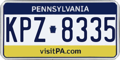 PA license plate KPZ8335