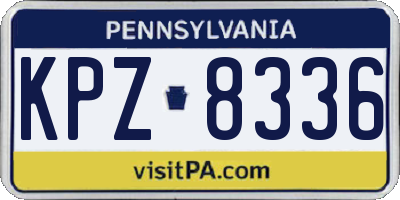 PA license plate KPZ8336