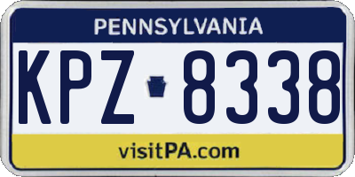 PA license plate KPZ8338