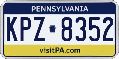 PA license plate KPZ8352