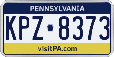 PA license plate KPZ8373
