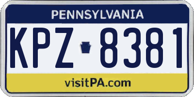 PA license plate KPZ8381