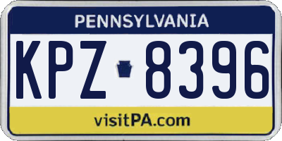 PA license plate KPZ8396