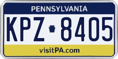 PA license plate KPZ8405