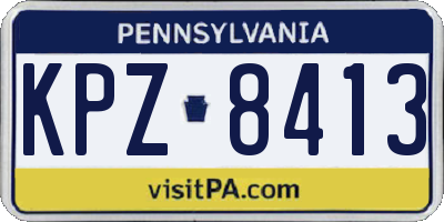 PA license plate KPZ8413