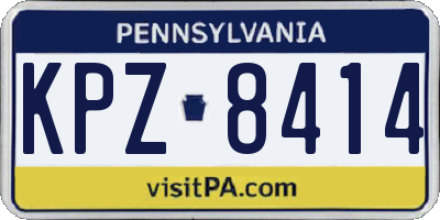 PA license plate KPZ8414