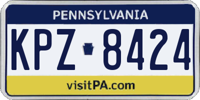 PA license plate KPZ8424