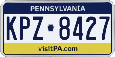 PA license plate KPZ8427