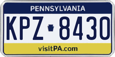 PA license plate KPZ8430
