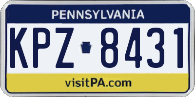PA license plate KPZ8431