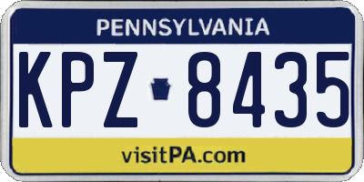 PA license plate KPZ8435