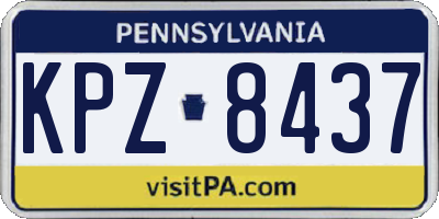 PA license plate KPZ8437