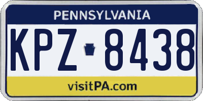 PA license plate KPZ8438