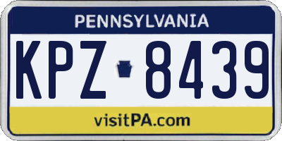 PA license plate KPZ8439