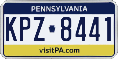 PA license plate KPZ8441