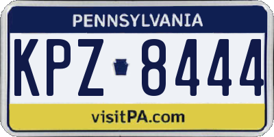 PA license plate KPZ8444