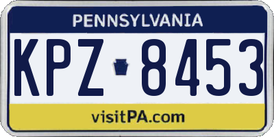PA license plate KPZ8453