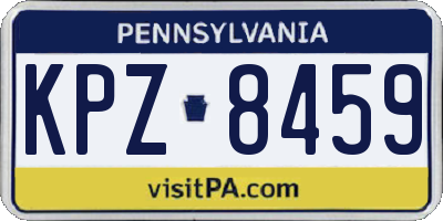 PA license plate KPZ8459