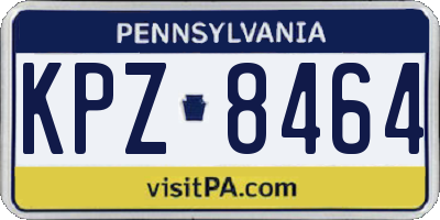 PA license plate KPZ8464