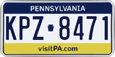 PA license plate KPZ8471