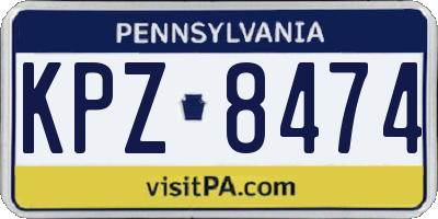 PA license plate KPZ8474