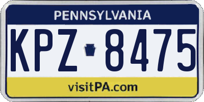 PA license plate KPZ8475