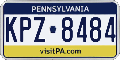 PA license plate KPZ8484