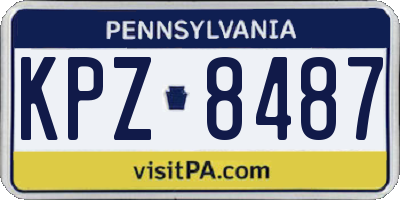 PA license plate KPZ8487