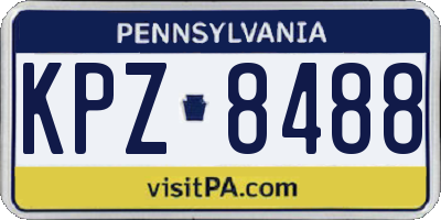 PA license plate KPZ8488