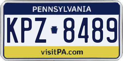 PA license plate KPZ8489