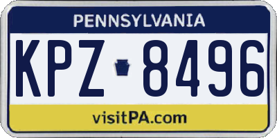 PA license plate KPZ8496