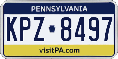 PA license plate KPZ8497