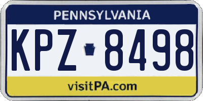 PA license plate KPZ8498