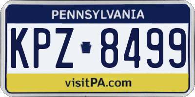 PA license plate KPZ8499