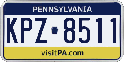PA license plate KPZ8511