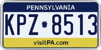 PA license plate KPZ8513