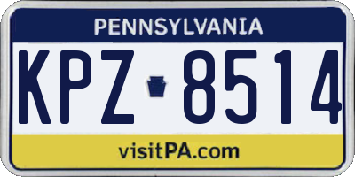 PA license plate KPZ8514