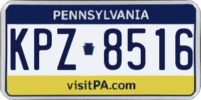 PA license plate KPZ8516
