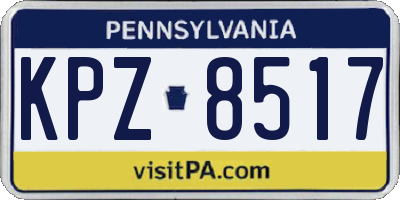 PA license plate KPZ8517