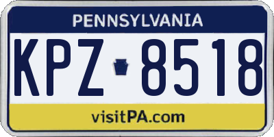 PA license plate KPZ8518