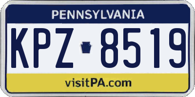 PA license plate KPZ8519