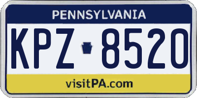 PA license plate KPZ8520