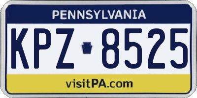PA license plate KPZ8525