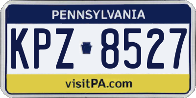 PA license plate KPZ8527
