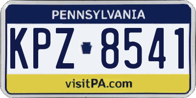 PA license plate KPZ8541