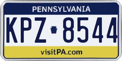 PA license plate KPZ8544