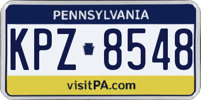 PA license plate KPZ8548